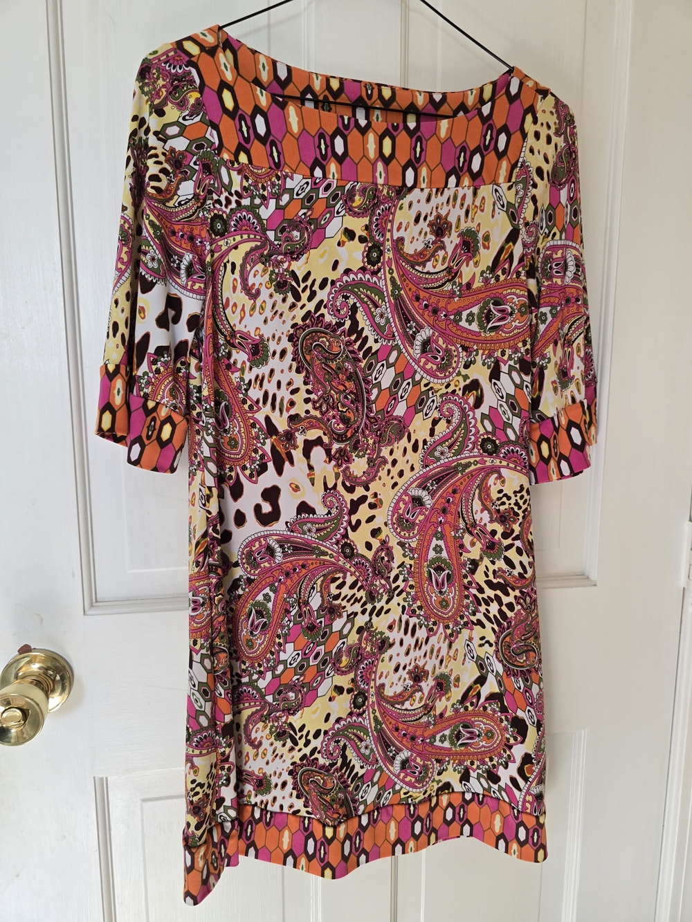 Candie's Pink Orange Paisley Midi Dress